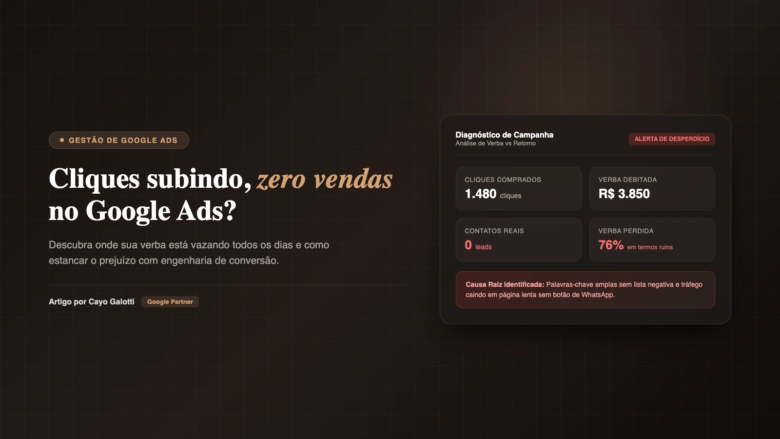 Ilustração editorial de otimização de conversão e verba no Google Ads